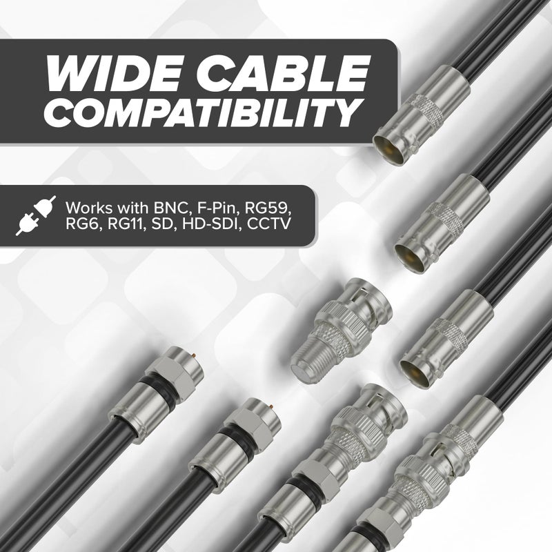 THE CIMPLE CO - RF (F81) and BNC Coaxial Adapter - BNC Male to Female F81 (F-Pin) Connector, Adapter, and Coupler - for RG11, RG6, RG59, RG58, SDI, HD SDI, CCTV - 10 Pack - Image 4